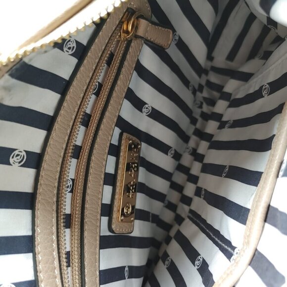 LA DIVA Women's Italian Design Beige Hand Bag Hobo Satchel Purse Zippers - Picture 4 of 12